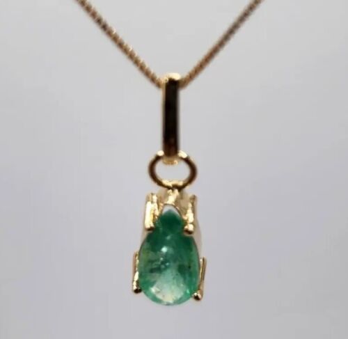 1 Carat Naturally Mined Untreated Colombian Emerald NECKLACE in 18K Gold ICG - JDColFashion