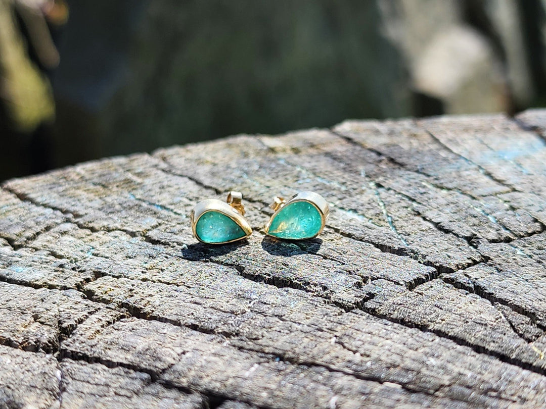 2.41 Carat Naturally Mined Untreated Colombian Emerald Earrings 18k GOLD ICG CER - JDColFashion