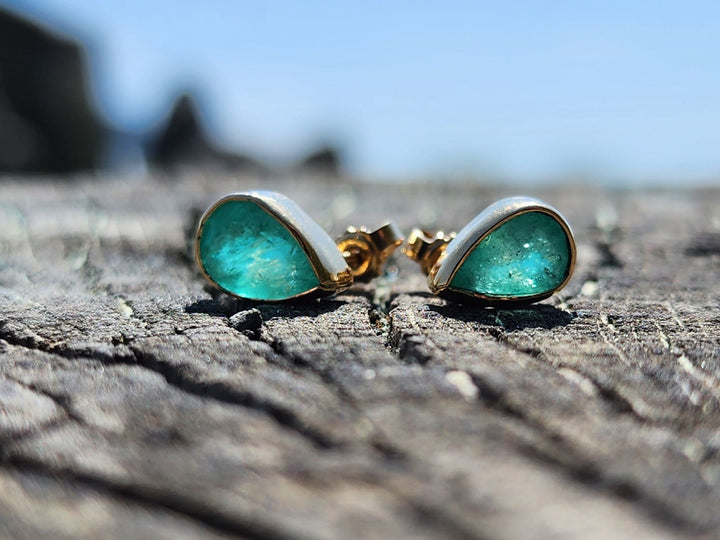 2.41 Carat Naturally Mined Untreated Colombian Emerald Earrings 18k GOLD ICG CER - JDColFashion