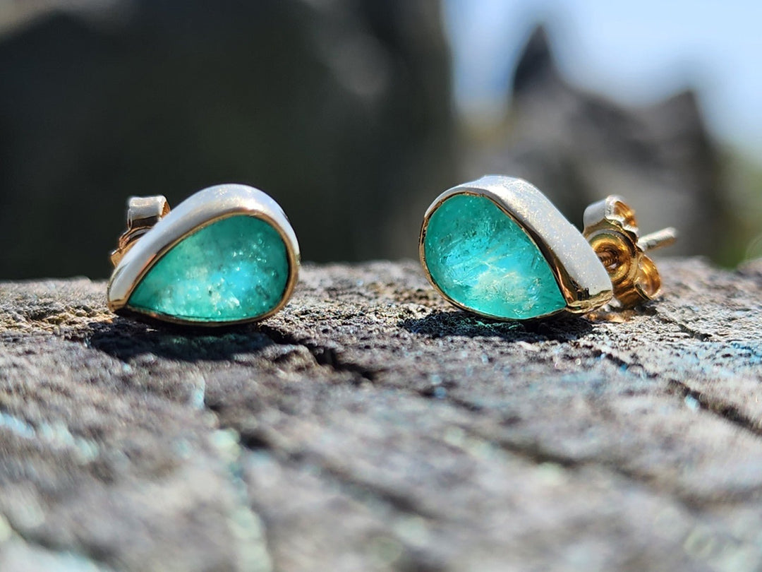 2.41 Carat Naturally Mined Untreated Colombian Emerald Earrings 18k GOLD ICG CER - JDColFashion