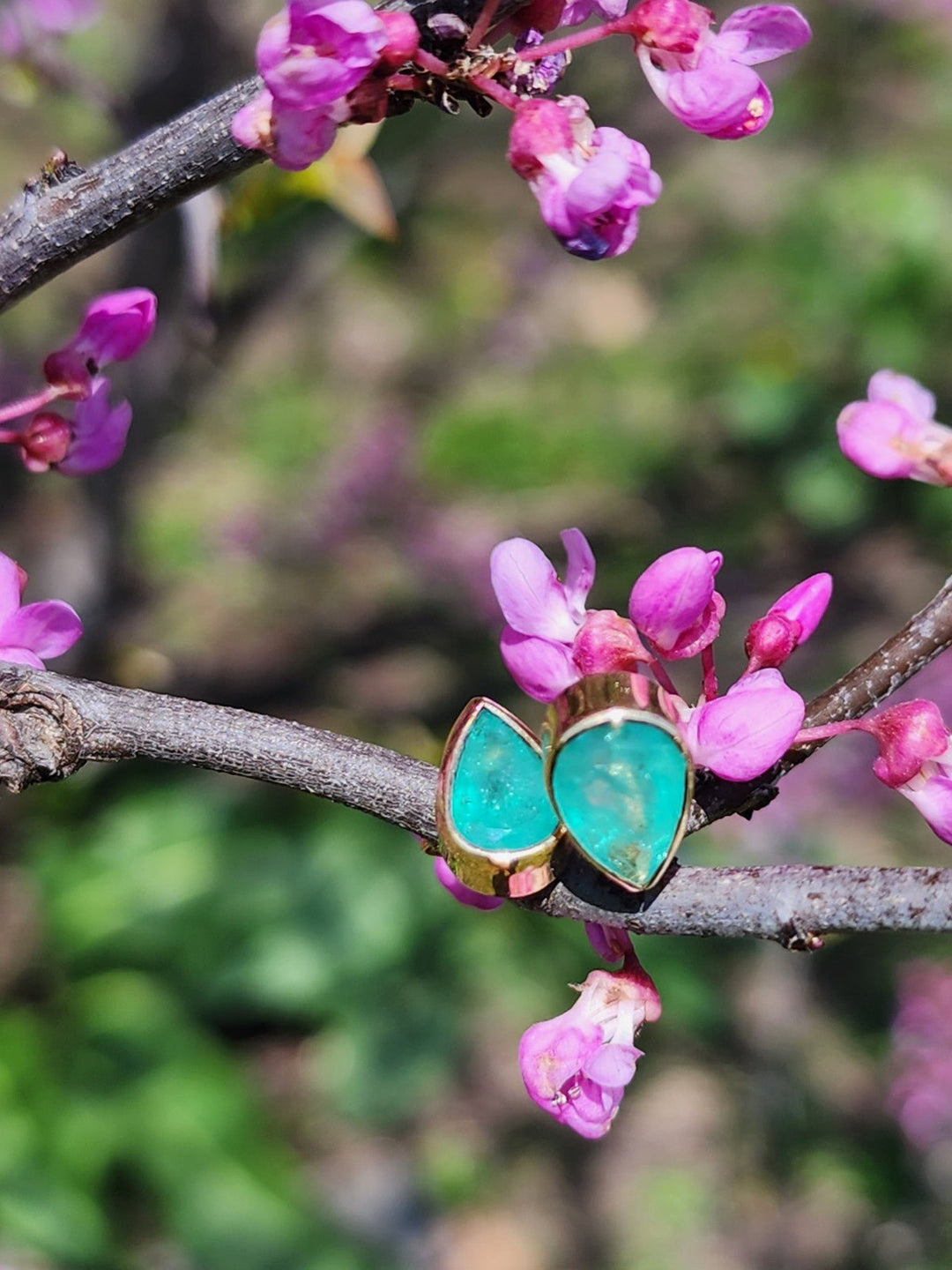 2.41 Carat Naturally Mined Untreated Colombian Emerald Earrings 18k GOLD ICG CER - JDColFashion