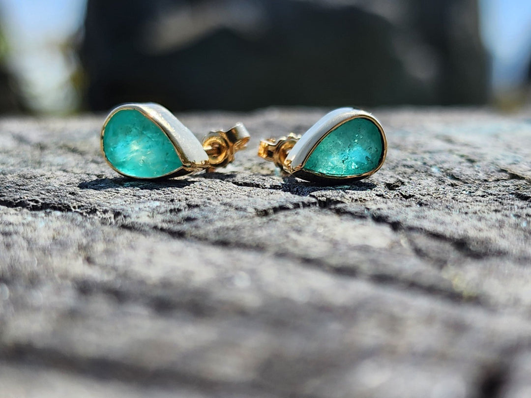 2.41 Carat Naturally Mined Untreated Colombian Emerald Earrings 18k GOLD ICG CER - JDColFashion