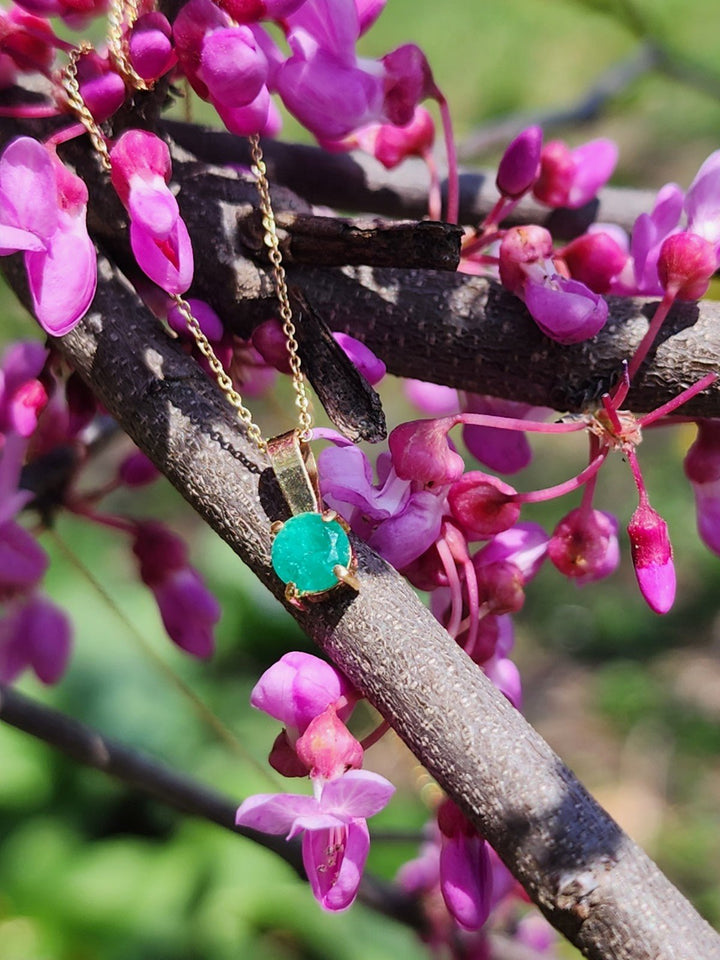 .36 Carat Naturally Mined Untreated Colombian Emerald NECKLACE in 18K Gold ICG - JDColFashion