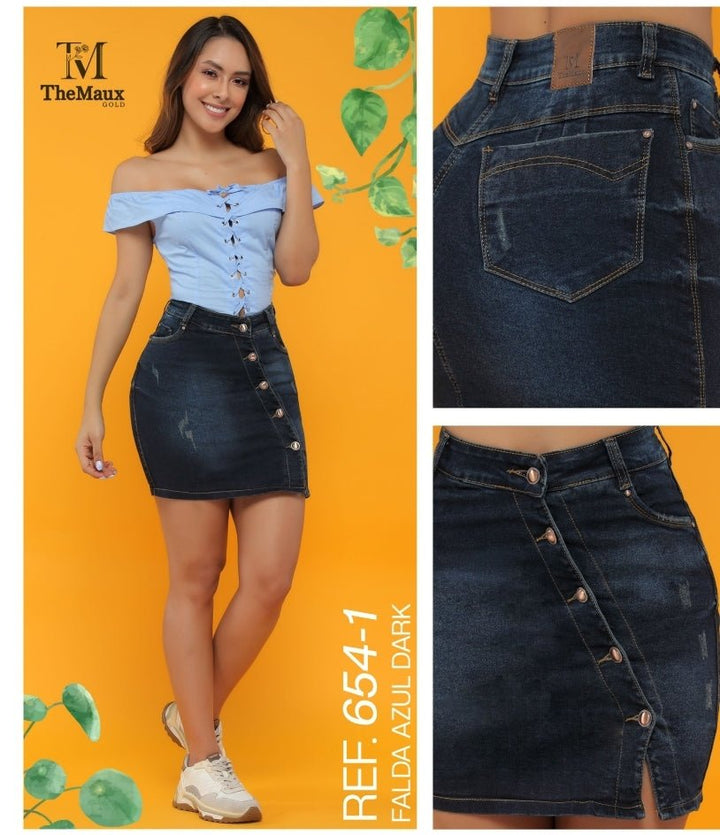 654-1 100% Authentic Colombian Push Up Skirt by Maux - JDColFashion