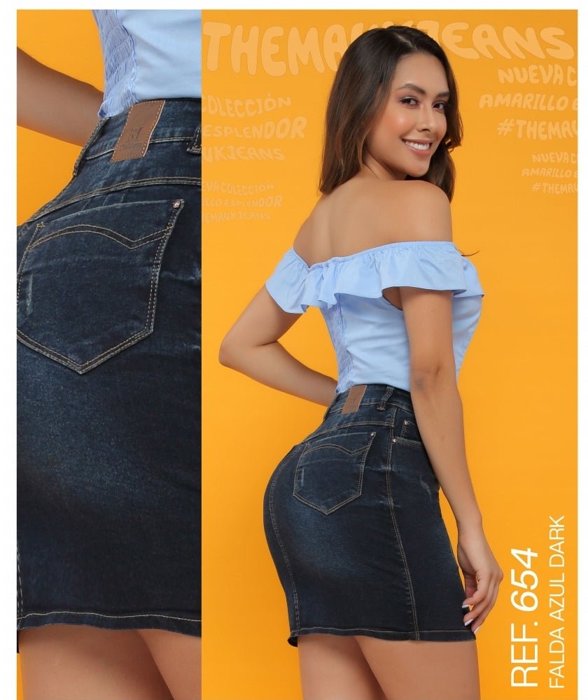 654-1 100% Authentic Colombian Push Up Skirt by Maux - JDColFashion