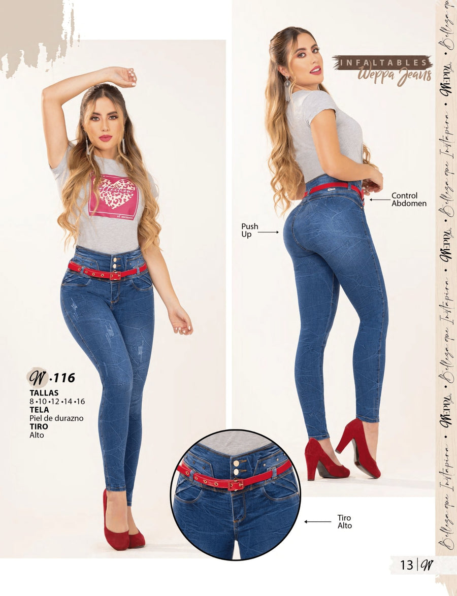 W-116 100% Authentic Colombian Push Up Jeans by Weppa Jeans - JDColFashion