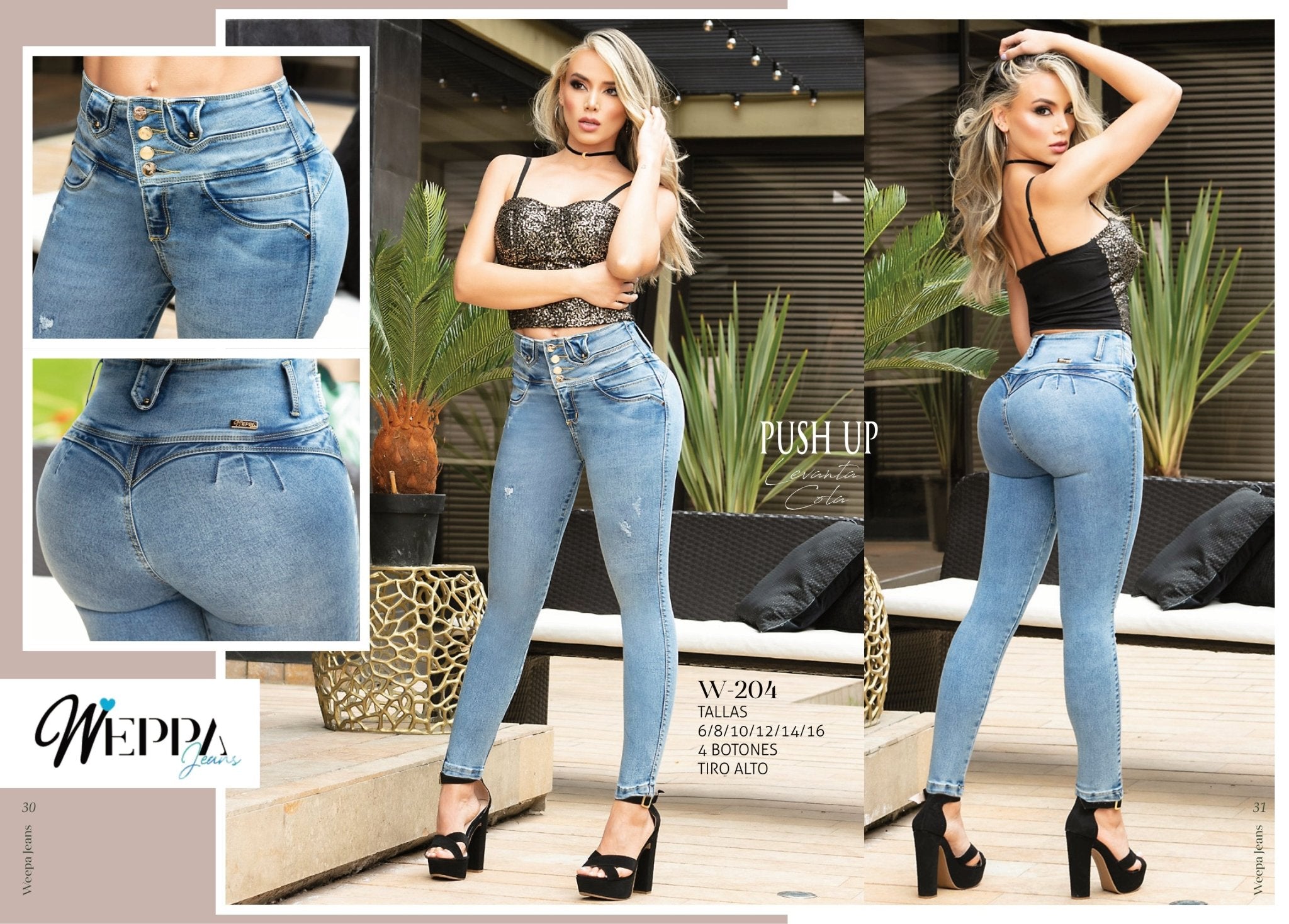 W-204 100% Authentic Colombian Push Up Jeans
