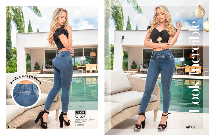W-228 100% Authentic Colombian Push Up Jeans - JDColFashion