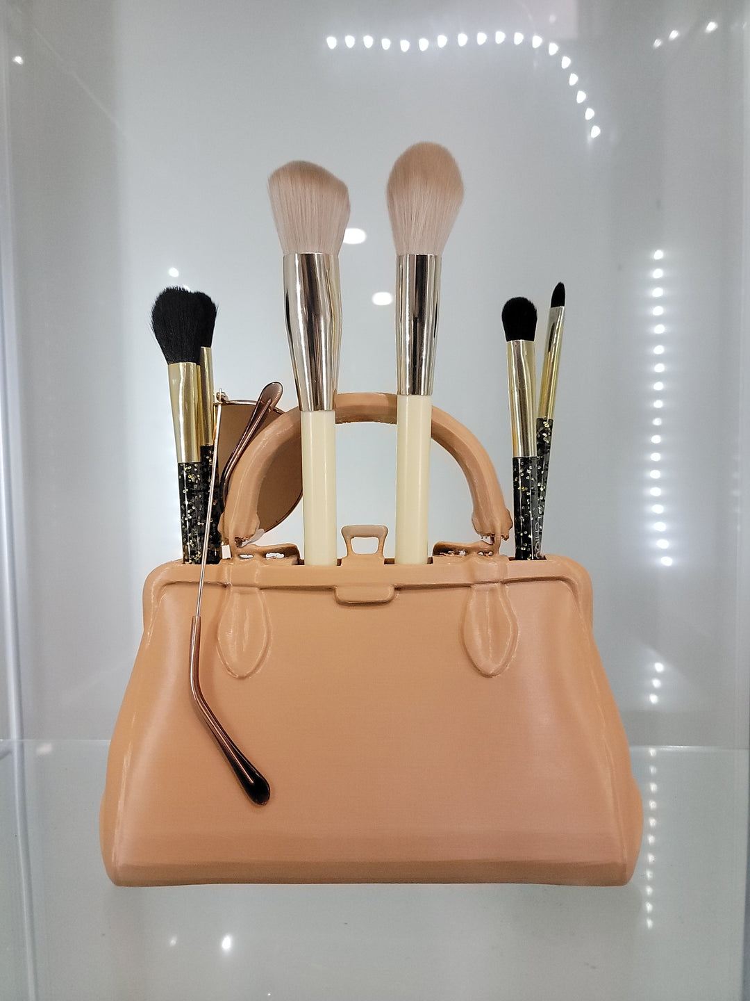 Luxury Handbag Vanity & Home Decor Makeup Organizer and Brush Holder