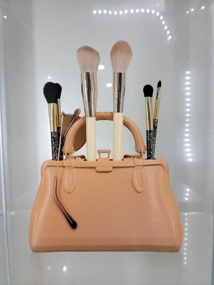 Luxury Handbag Vanity & Home Decor Makeup Organizer and Brush Holder