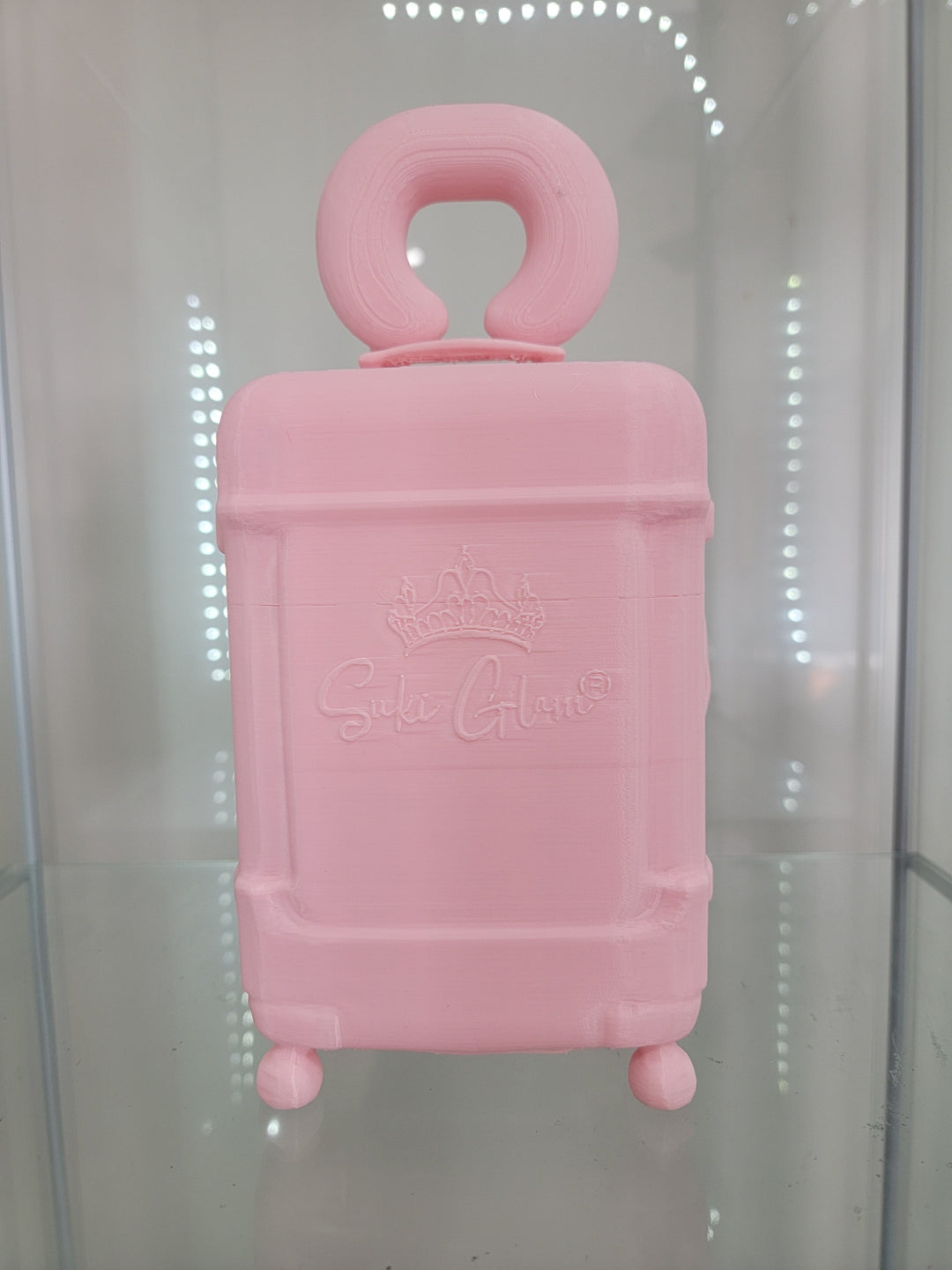 Pink Luggage Vanity & Home Decor Makeup Organizer and Brush Holder