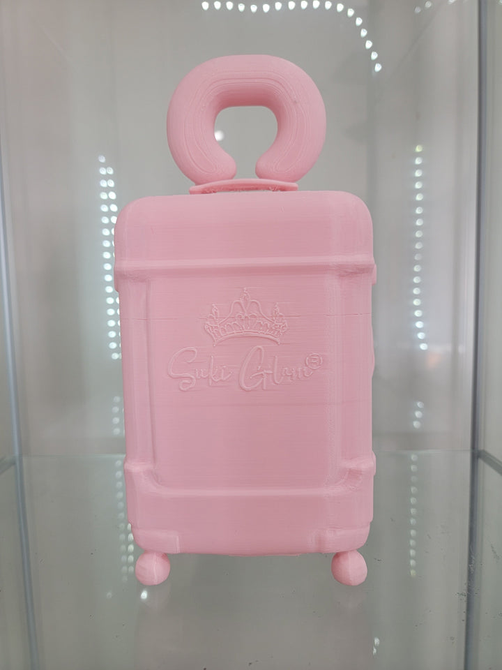 Pink Luggage Vanity & Home Decor Makeup Organizer and Brush Holder