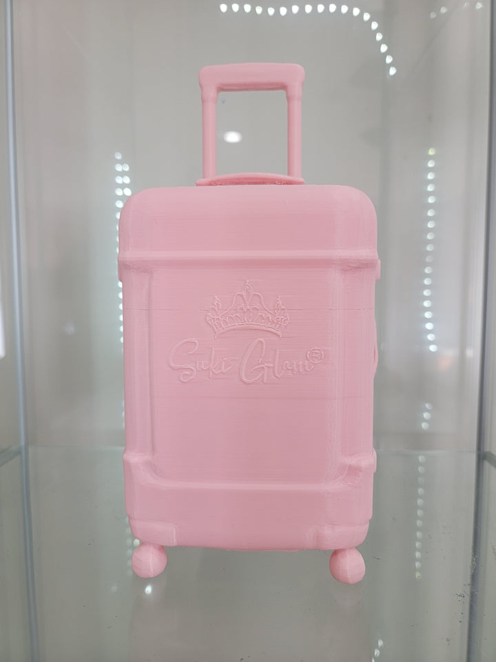 Pink Luggage Vanity & Home Decor Makeup Organizer and Brush Holder