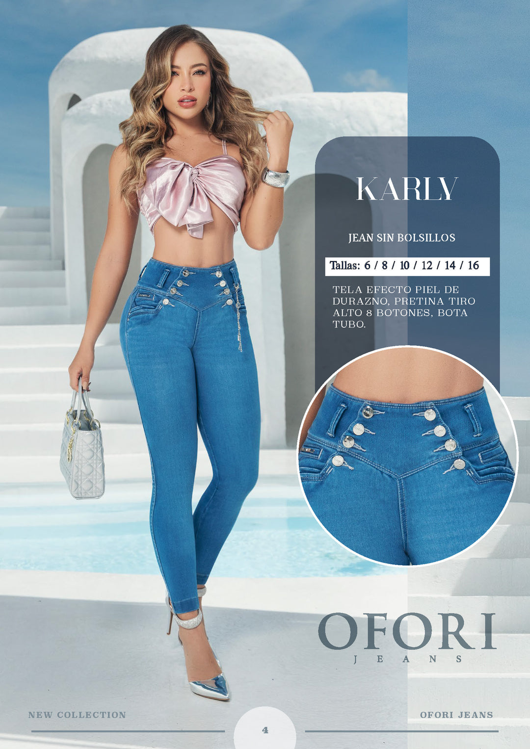 Karly 100% Authentic Colombian Push-Up Skinny Jeans with Corset Waistband