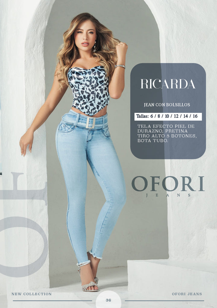 Ricarda 100% Authentic Colombian Push-Up Skinny Jeans with Matching Denim Belt