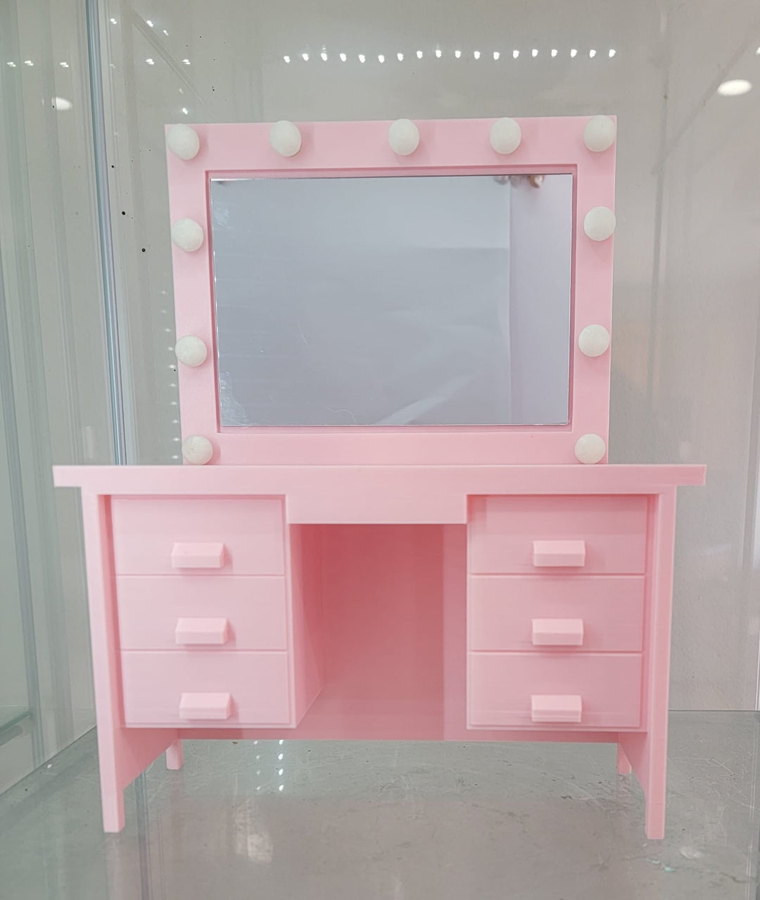 3D Printed Real Mirror & LED LIGHTS Makeup Brush Holder Vanity Desk Design - JDColFashion