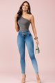Prana 100% Authentic Colombian Push-Up Skinny Jeans with Double Buckle Waistband