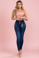 Serena 100% Authentic Colombian Push-Up Skinny Jeans with Pearl Accessor
