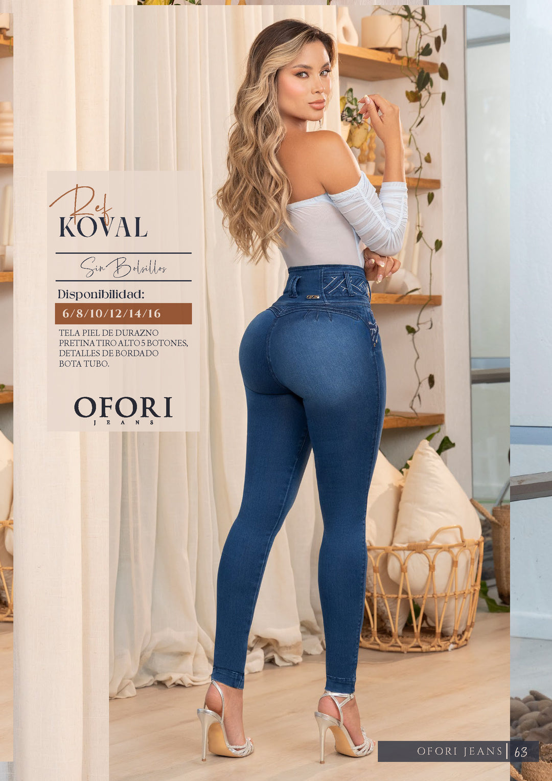 Koval 100% Authentic Colombian Push-Up Skinny Jeans with Geometric Embroidery
