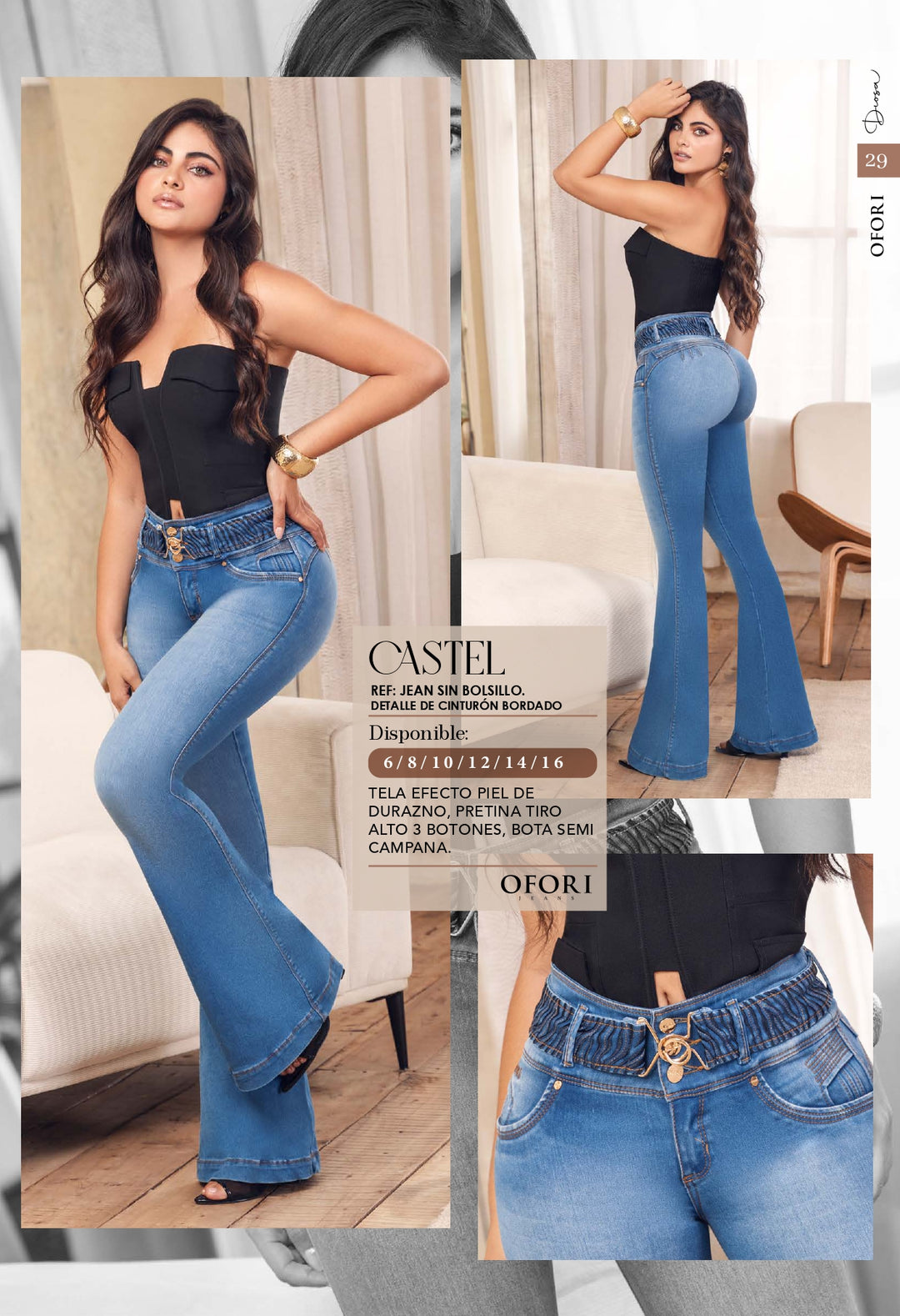 Castel 100% Authentic Colombian Push Up FLARE Jeans
