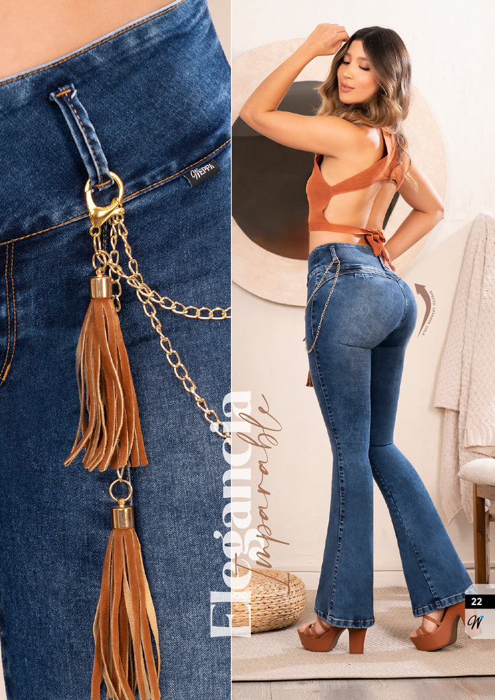 W-325 100%  Authentic Colombian Push Up Jeans (Tummy Control, Flare Jeans)