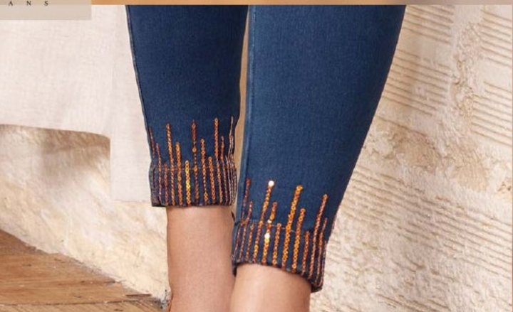 Julieth 100% Authentic Colombian Push Up Jeans copper-toned sequins