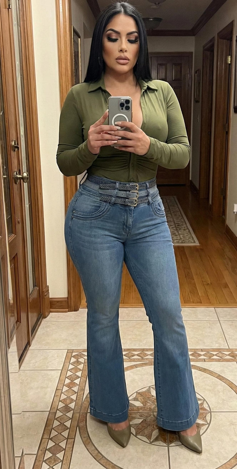 Italy 100% Authentic Colombian Push Up FLARE Jeans