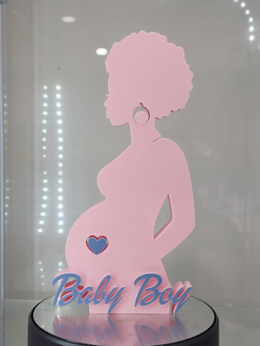 Awaiting Arrival: 3D Printed Pregnant Baby Boy Sign - JDColFashion