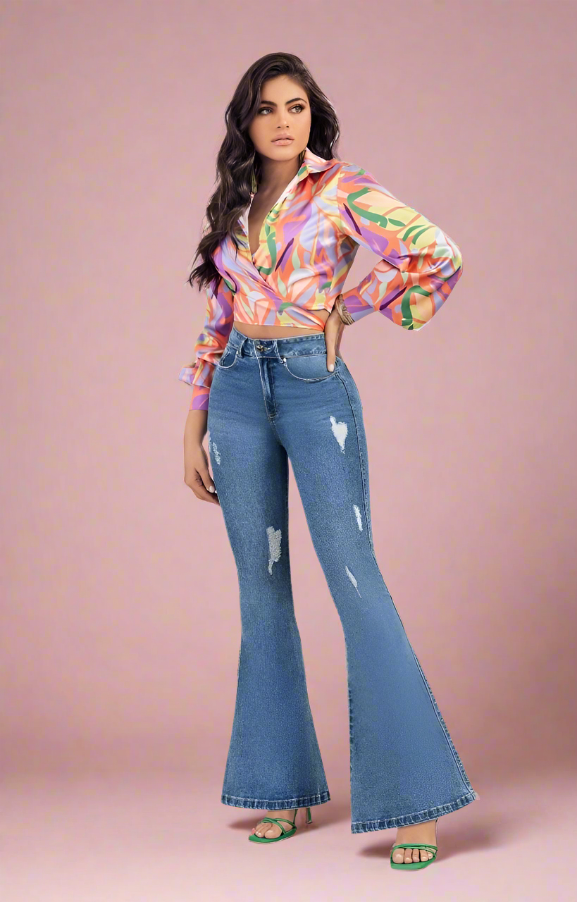 LIDA 100% Authentic Colombian Push Up Flare Jeans