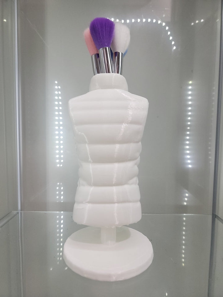 Cozy Puffer Vest Brush Holder - Winter Chic for Your Vanity! - JDColFashion