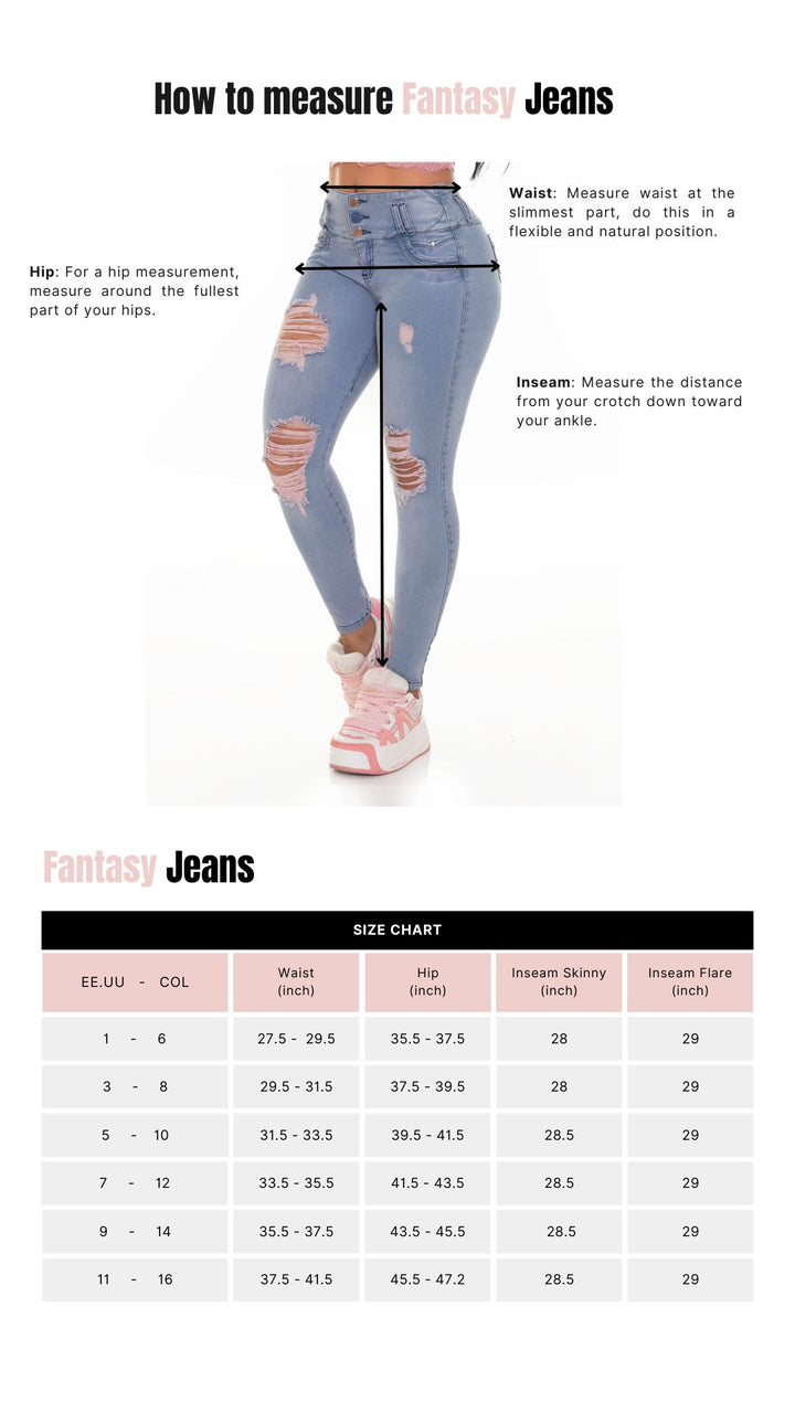 Fantasy Jeans 13372 100% Authentic Colombian Push Up Jeans - JDColFashion