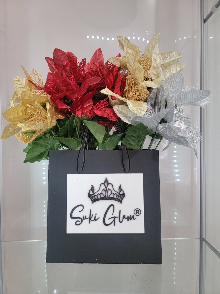 Glam Black Bag Holder - Suki Glam Vanity Decor for Brushes, Flowers & More - JDColFashion