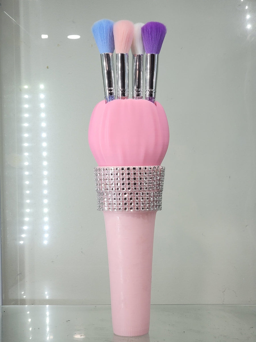 GlamourGrip: Sparkling 3D Makeup Brush Holder - JDColFashion