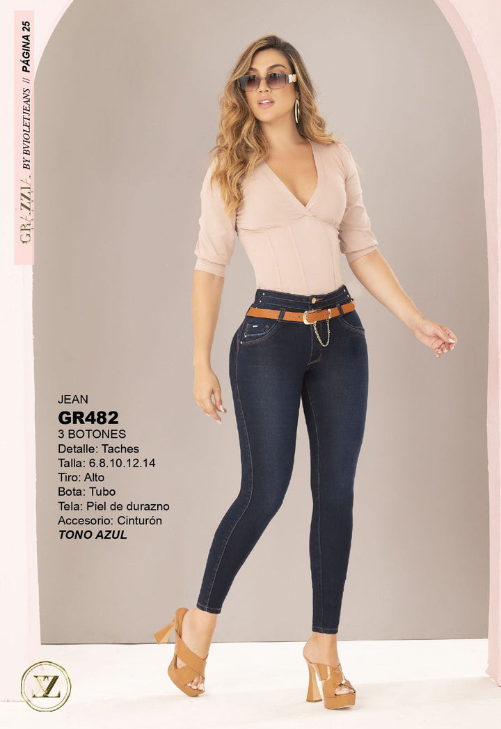 GR482 100% Authentic Colombian Push Up Jeans - JDColFashion
