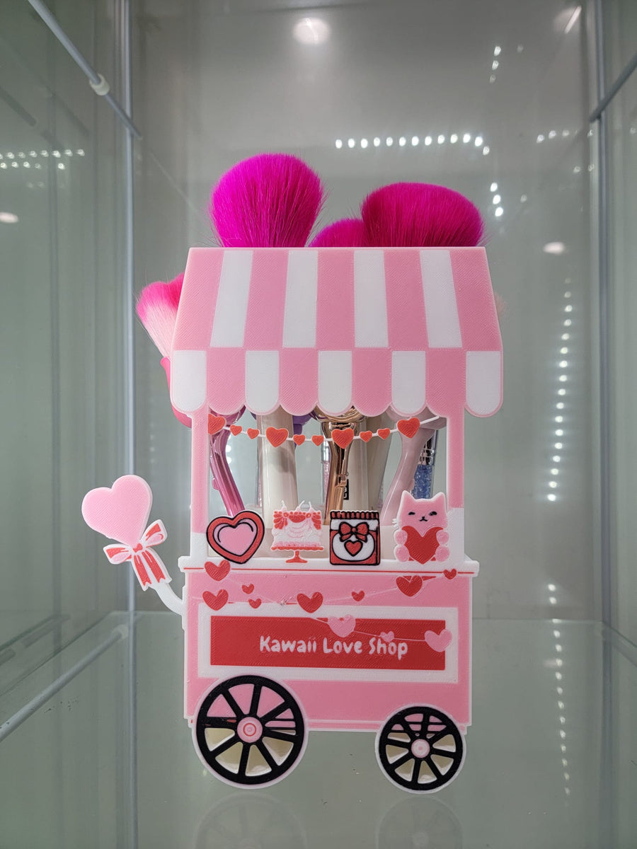 Kawaii Love Shop Cart – 3D Printed Makeup & Accessory Holder - JDColFashion