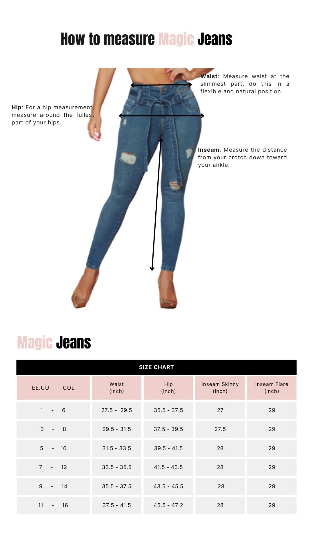 Magic Jeans 14834 100% Authentic Colombian Push Up Jeans - JDColFashion