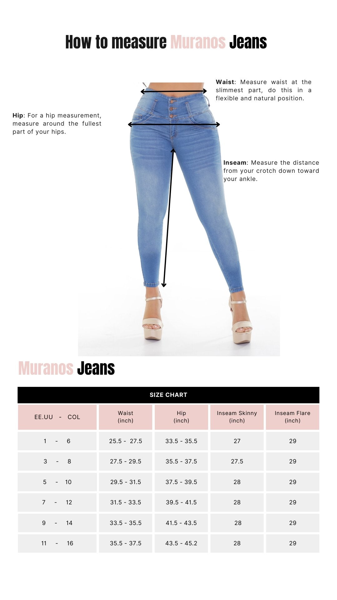 Muranos 22115 100% Authentic Colombian Push Up Jeans - JDColFashion