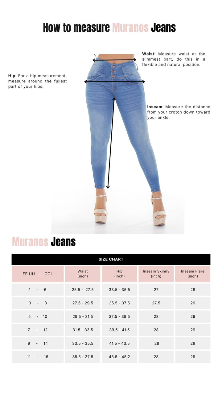 Muranos 22115 100% Authentic Colombian Push Up Jeans - JDColFashion