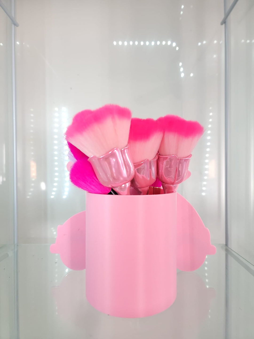 Pink Car Makeup Brush Holder – Adorable Teddy Bear & Heart Design - JDColFashion