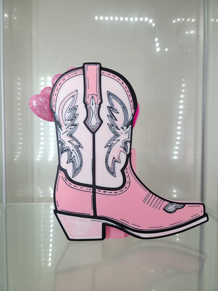 Pink Cowgirl Boot Holder - Glamorous Home & Office Decor - JDColFashion