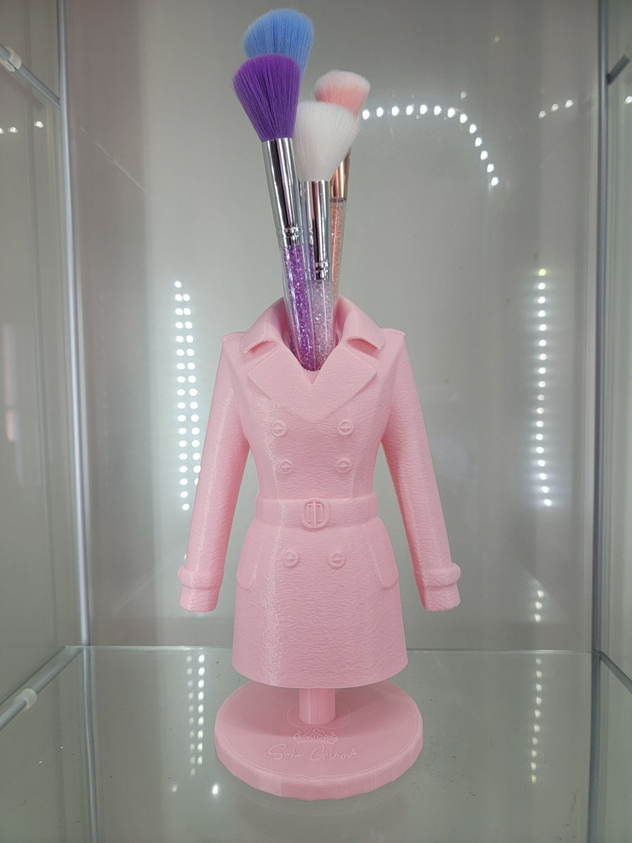 Pink Trench Coat Brush Holder – Glam Organizer - JDColFashion