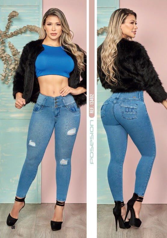 Posesion 13492 100% Authentic Colombian Push Up Jeans - JDColFashion