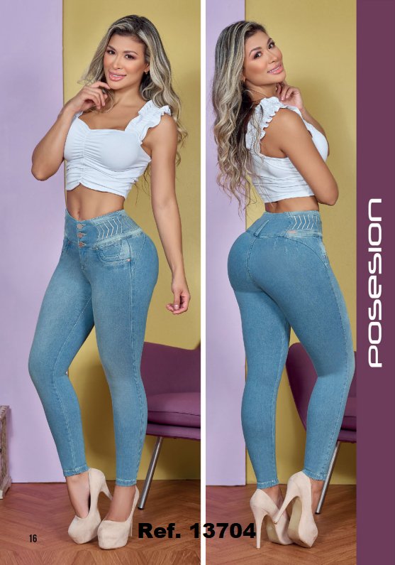 Posesion 13704 100% Authentic Colombian Push Up Jeans - JDColFashion