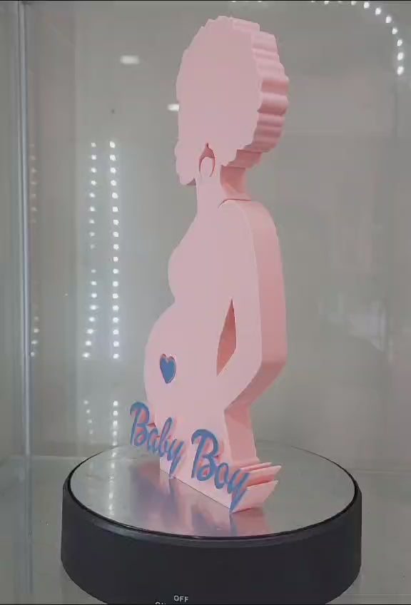 Awaiting Arrival: 3D Printed Pregnant Baby Boy Sign