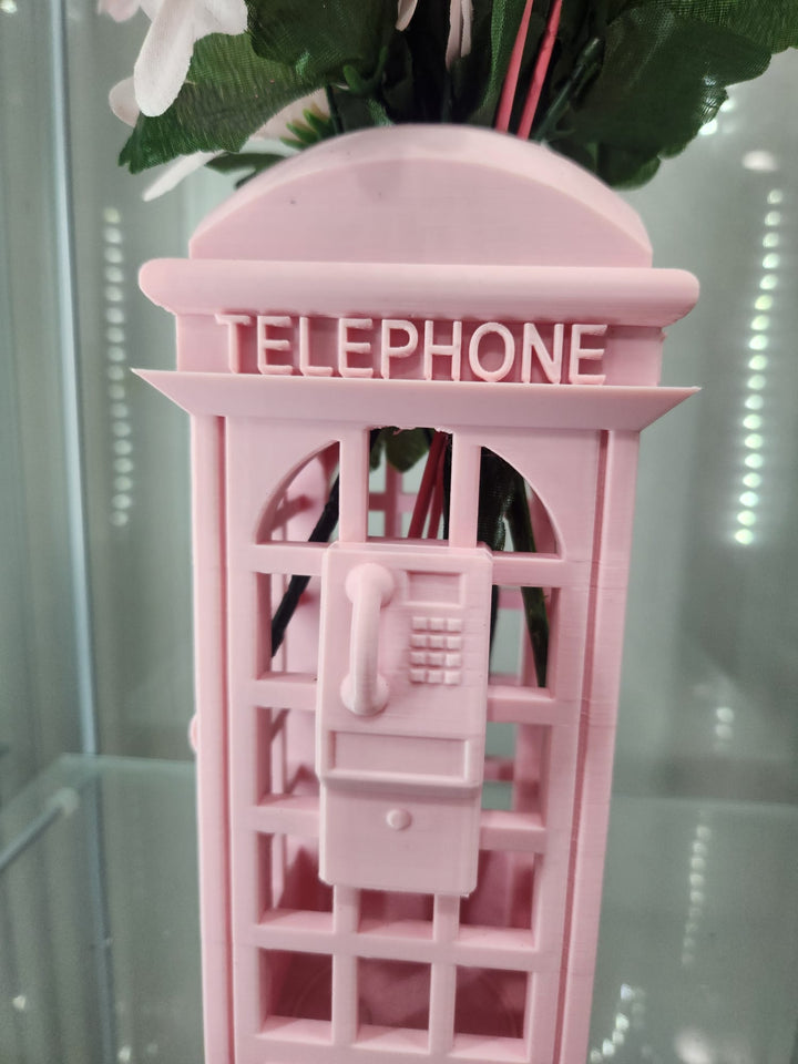 Pink British Phone Booth Flower Holder | Makeup Holder | Pen Holder
