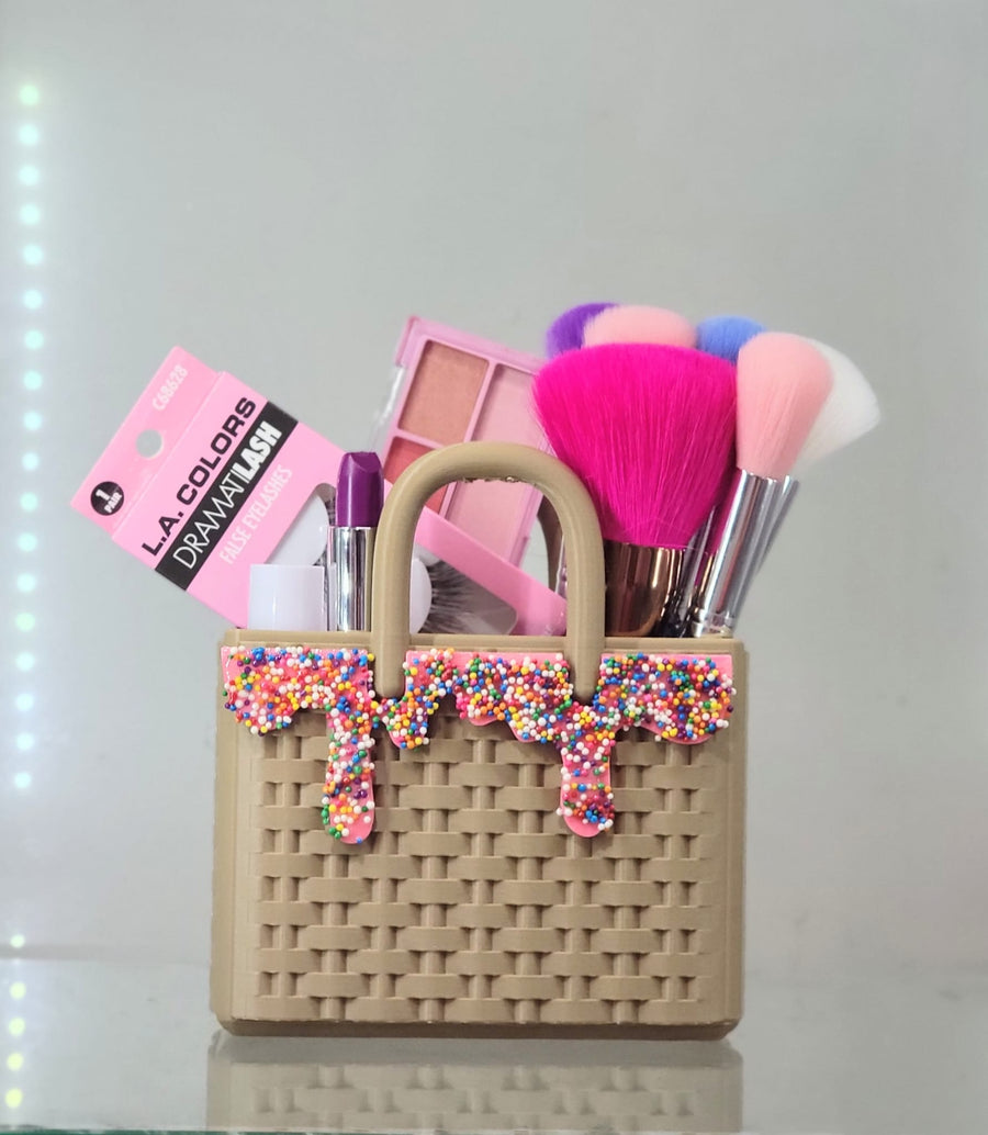 Sprinkles Ice Cream Woven Bag 3D - Printed Makeup Holder - JDColFashion