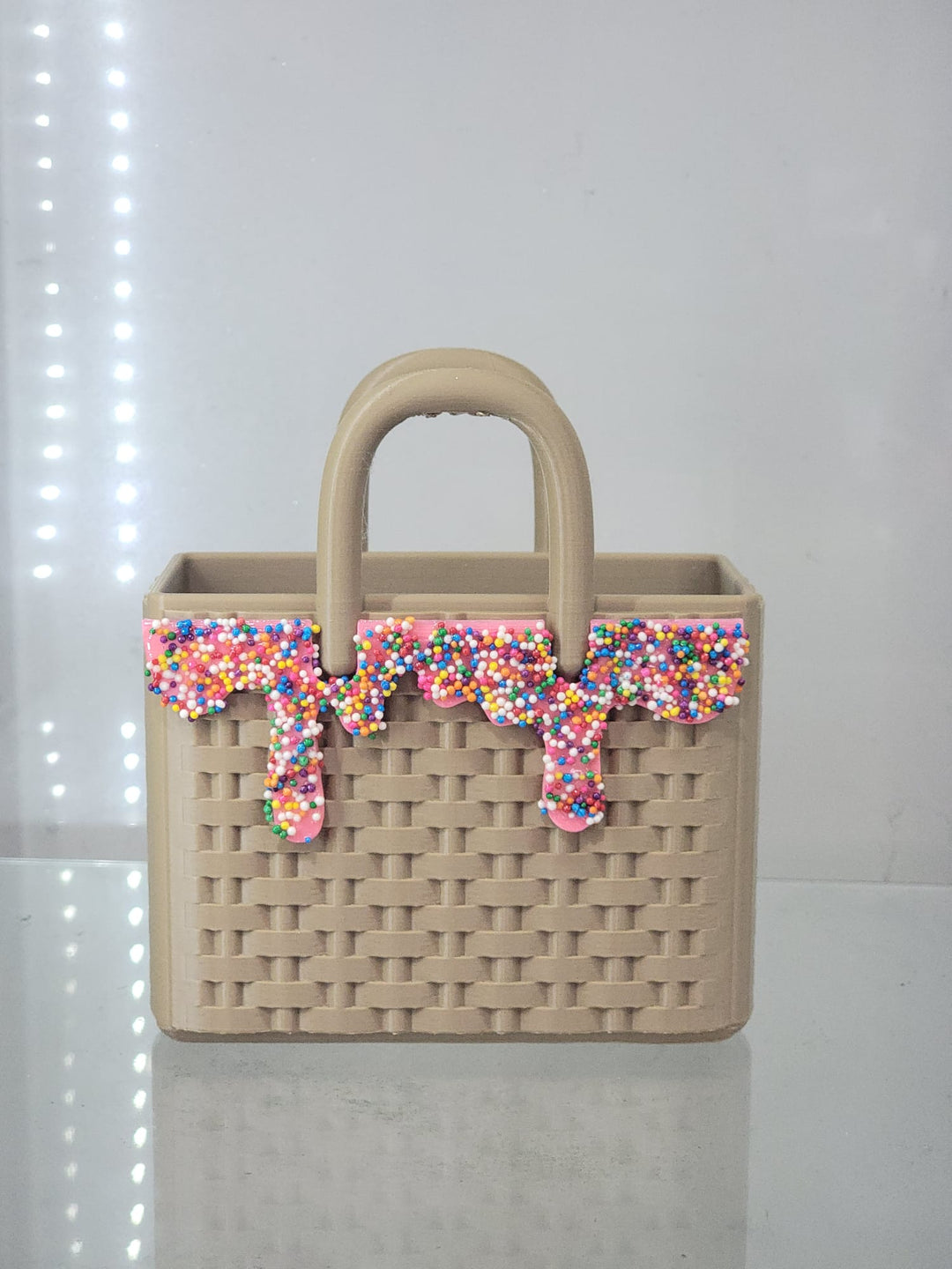 Sprinkles Ice Cream Woven Bag 3D - Printed Makeup Holder - JDColFashion