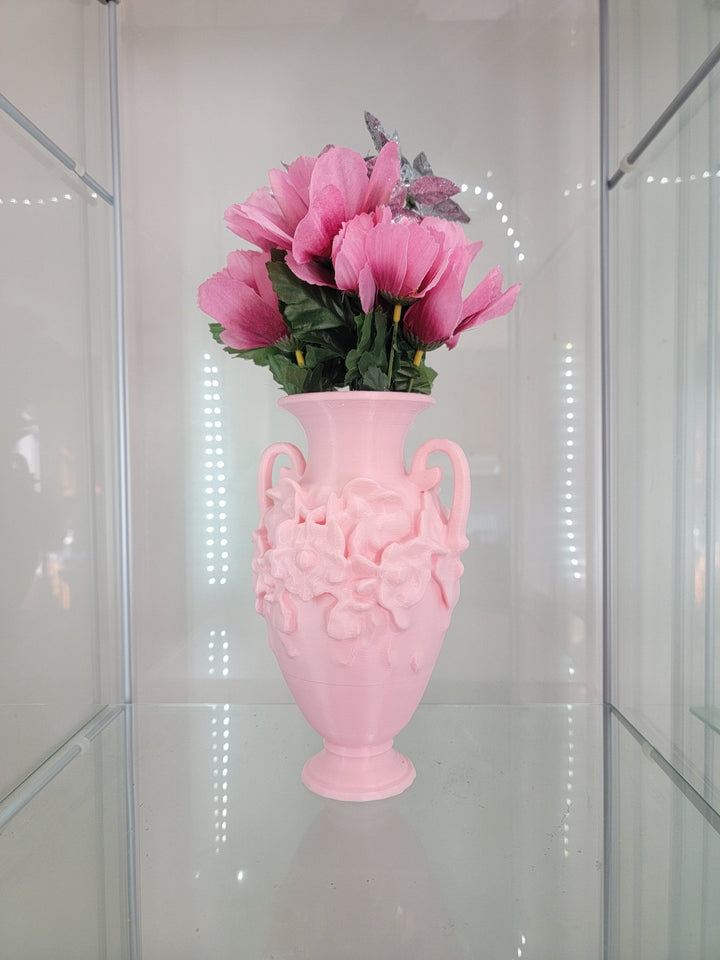 Vintage - Inspired Pink Floral Vase – 3D - Printed Elegance - JDColFashion