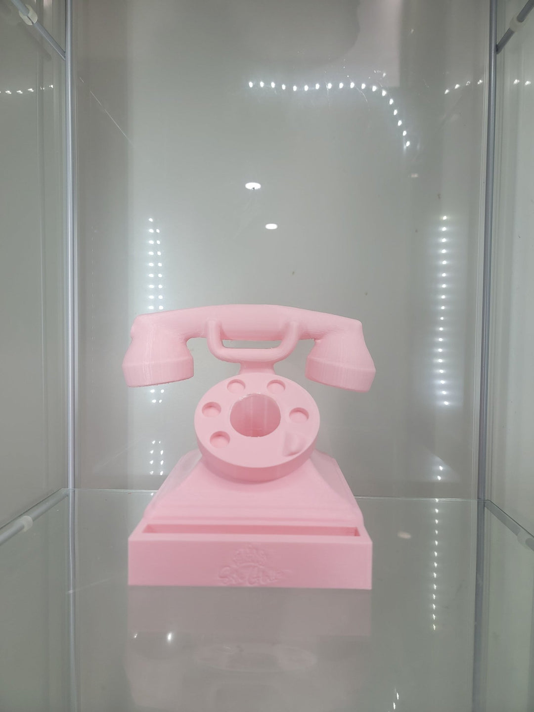 Vintage Pink Rotary Phone Retro Vanity & Home Decor Makeup Organizer Brush Holder - JDColFashion