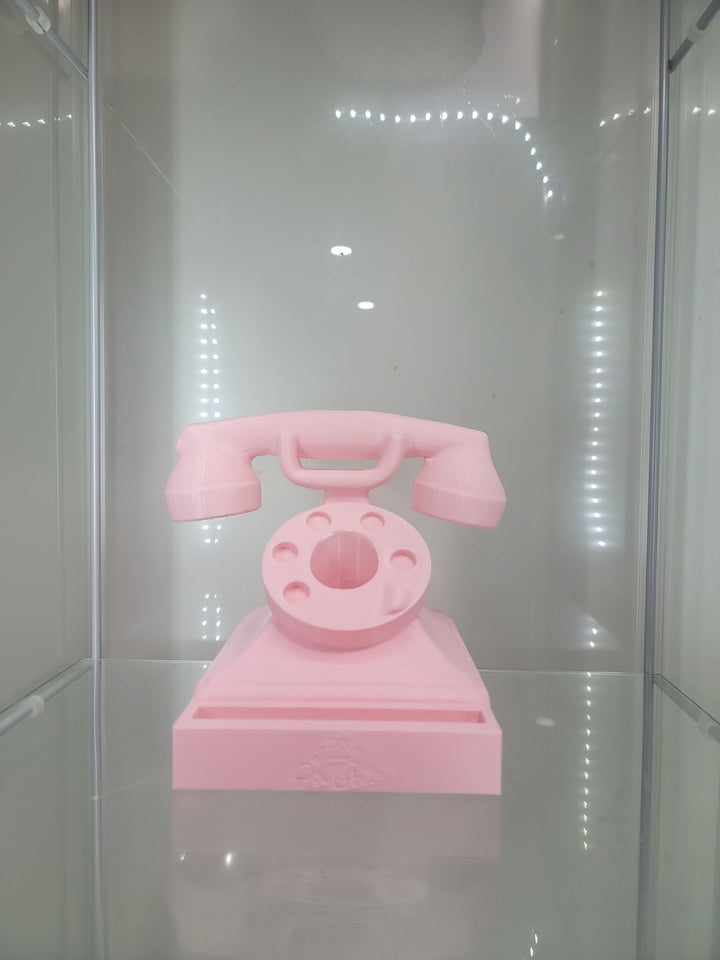 Vintage Pink Rotary Phone Retro Vanity & Home Decor Makeup Organizer Brush Holder - JDColFashion